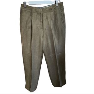 J Crew Pleated Linen-Cupro Blend Trouser
